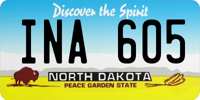 ND license plate INA605
