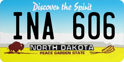 ND license plate INA606