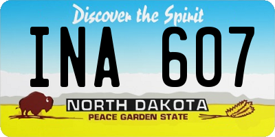 ND license plate INA607
