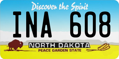 ND license plate INA608