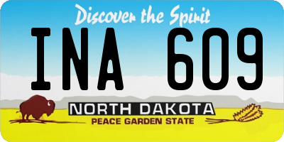 ND license plate INA609