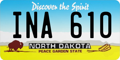 ND license plate INA610