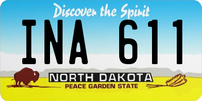 ND license plate INA611