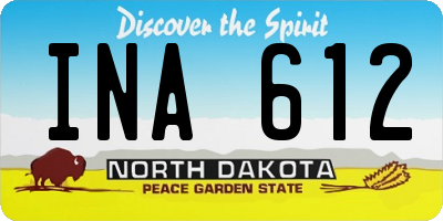 ND license plate INA612