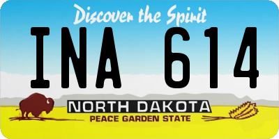 ND license plate INA614