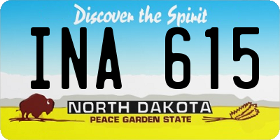 ND license plate INA615