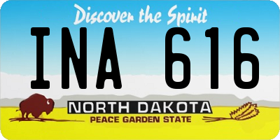 ND license plate INA616