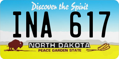 ND license plate INA617