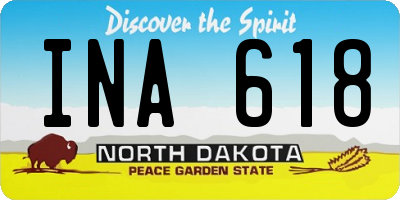 ND license plate INA618