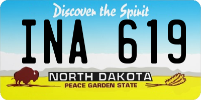 ND license plate INA619