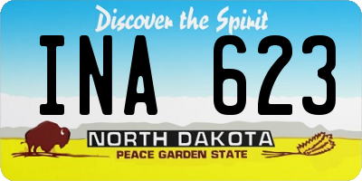 ND license plate INA623