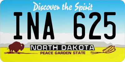 ND license plate INA625