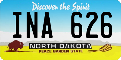 ND license plate INA626