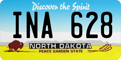 ND license plate INA628