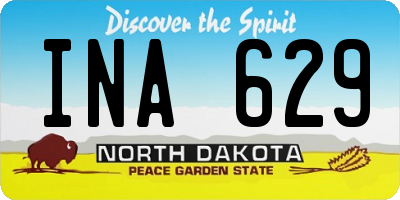 ND license plate INA629