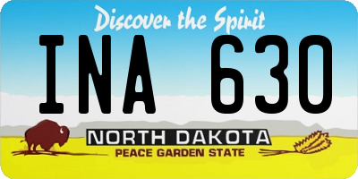 ND license plate INA630