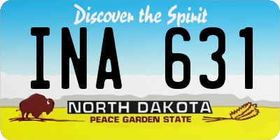 ND license plate INA631