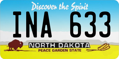 ND license plate INA633