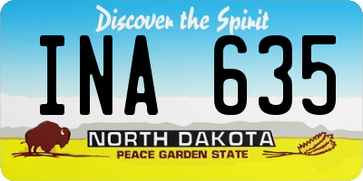ND license plate INA635