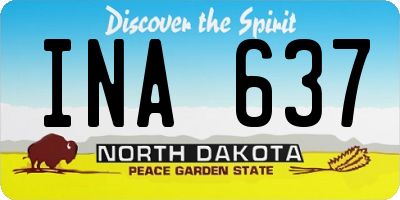 ND license plate INA637