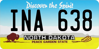 ND license plate INA638