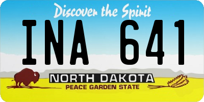ND license plate INA641