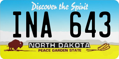 ND license plate INA643