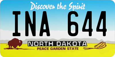 ND license plate INA644