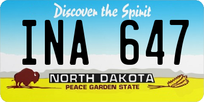 ND license plate INA647