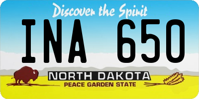 ND license plate INA650