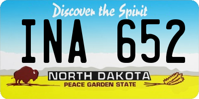ND license plate INA652