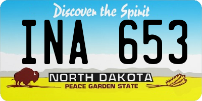 ND license plate INA653