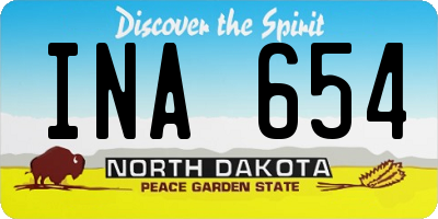 ND license plate INA654