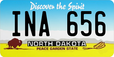 ND license plate INA656
