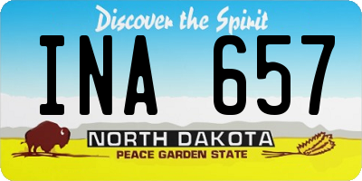 ND license plate INA657