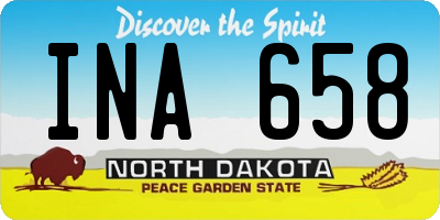 ND license plate INA658