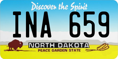 ND license plate INA659
