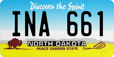ND license plate INA661