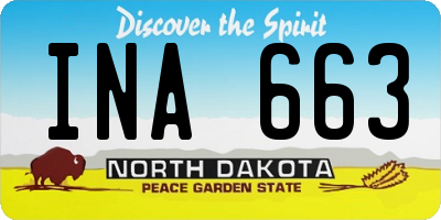 ND license plate INA663