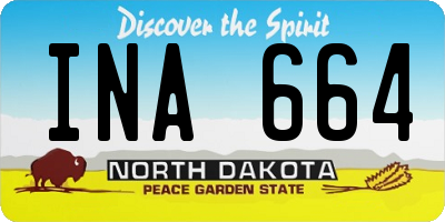 ND license plate INA664