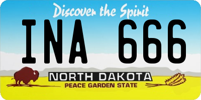 ND license plate INA666