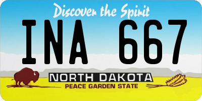 ND license plate INA667