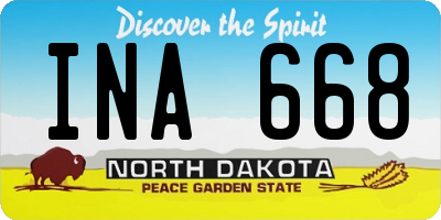 ND license plate INA668