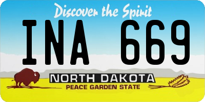 ND license plate INA669