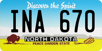 ND license plate INA670