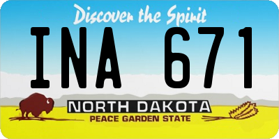 ND license plate INA671