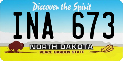 ND license plate INA673