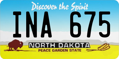 ND license plate INA675