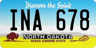 ND license plate INA678