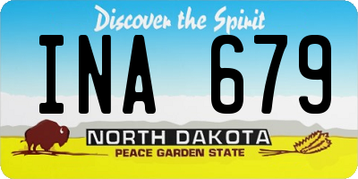 ND license plate INA679
